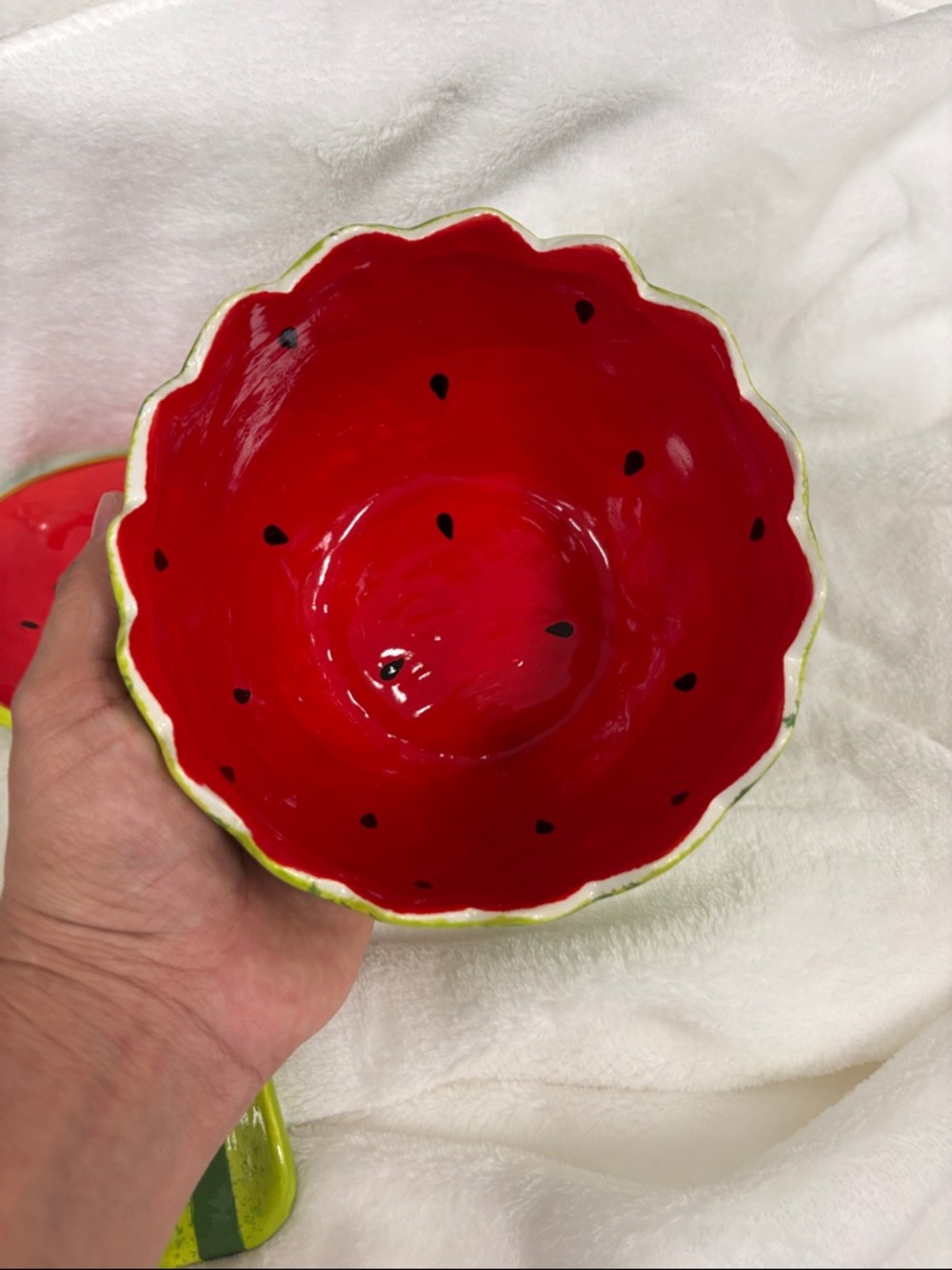 Watermelon Ceramic Spoon Rest and Dip Bowl Set - Picture 8 of 8